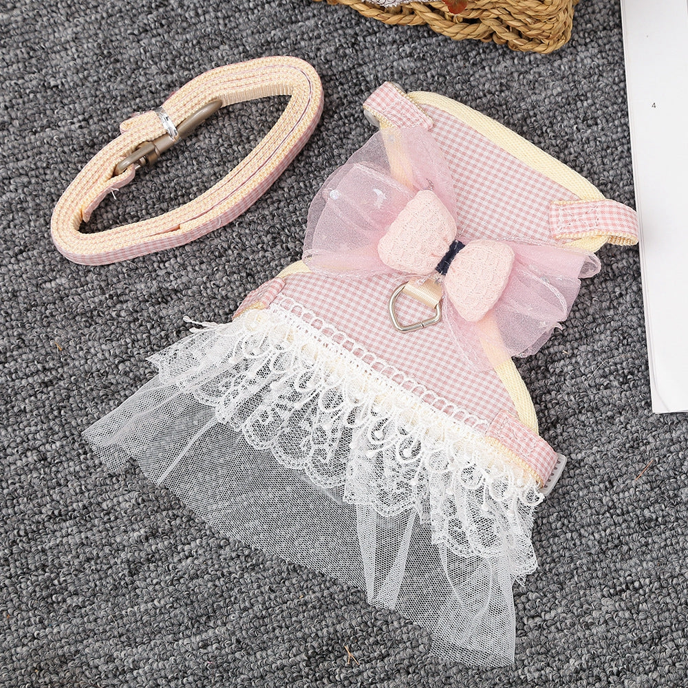 Pet Lace Dress with Leash