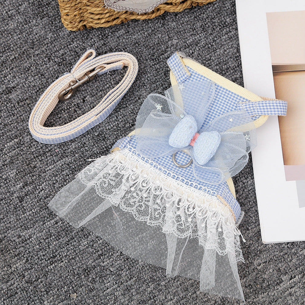 Pet Lace Dress with Leash